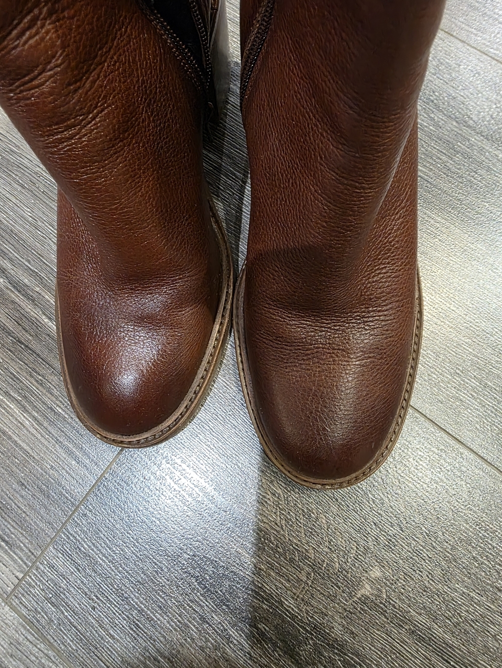 Zinda Heeled Leather Ankle Boots Rich Brown - Picture 5 of 7